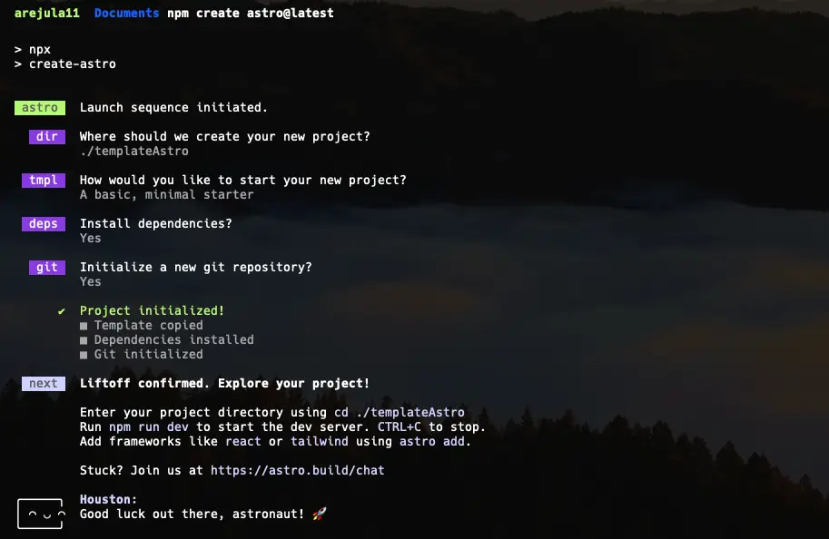 Create Astro Project
