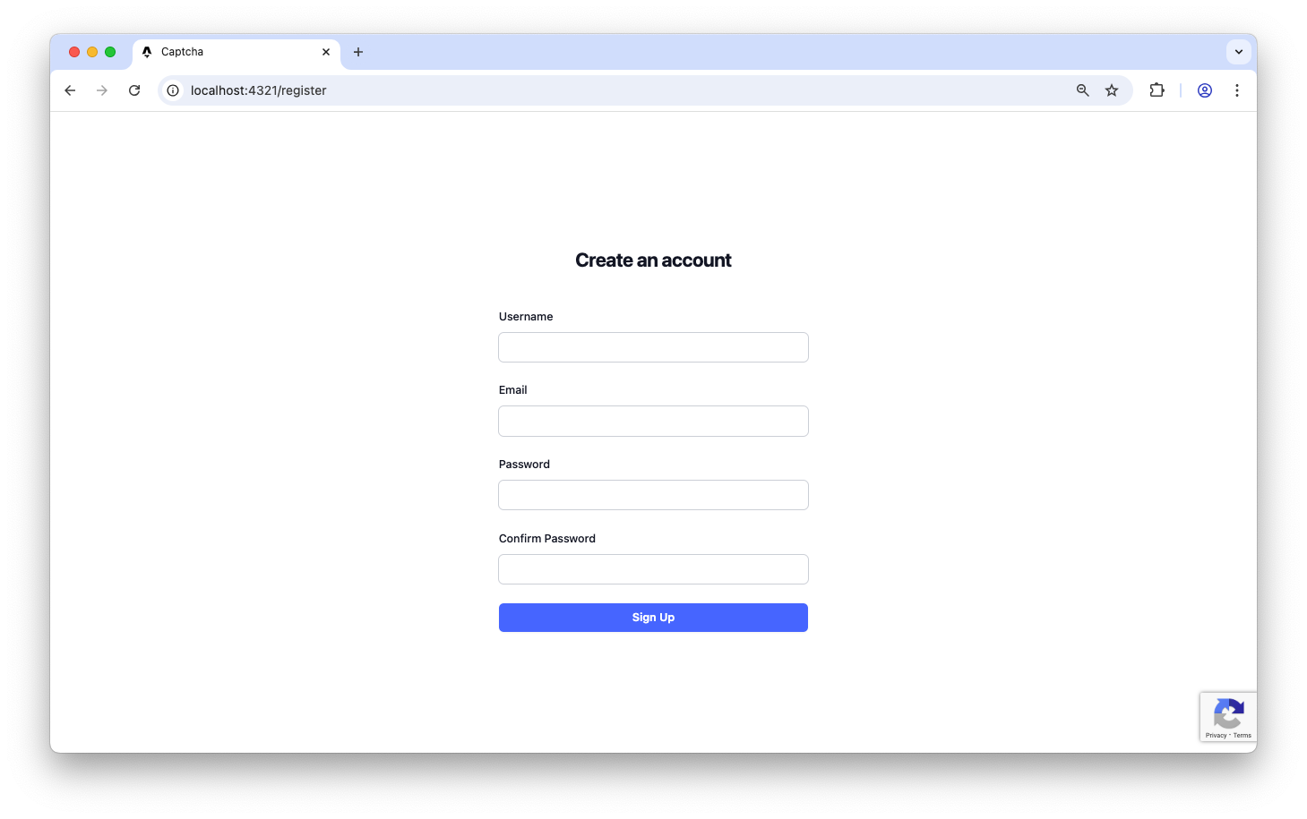 form with recaptcha